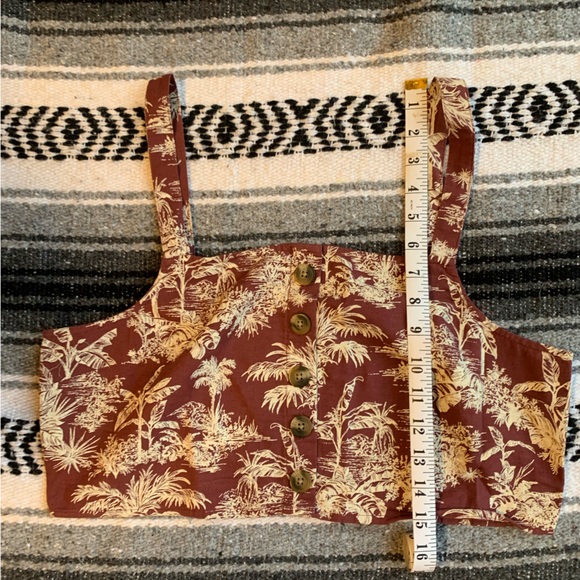 American Eagle Crop Top & Wide Leg Pants Linen Co-ord Size L - Picture 6 of 9